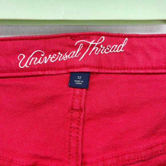 Universal Thread High Rise Straight Red Jean Pants Women Size 12 - Picture 3 of 11